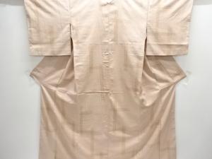 アンティーク　破れ格子模様織り出し手織り紬着物